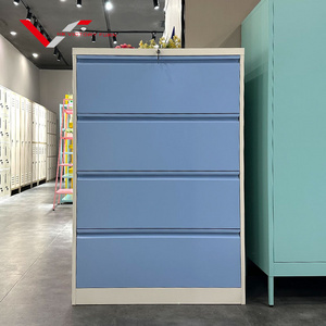 Chinese manufacturer Lateral Hanging Metal Index Card Steel File Cabinet With 4 Drawers