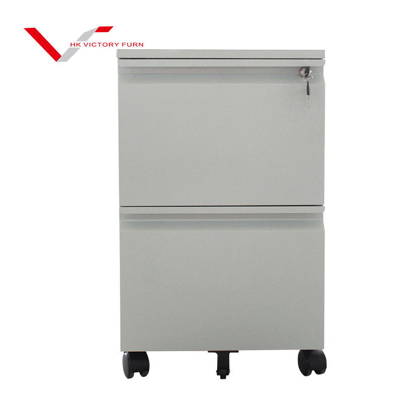 Office Mobile Pedestal Office Mobile Cabinet Metal Storage Cabinet Movable Filling Cabinet with 2 Drawer