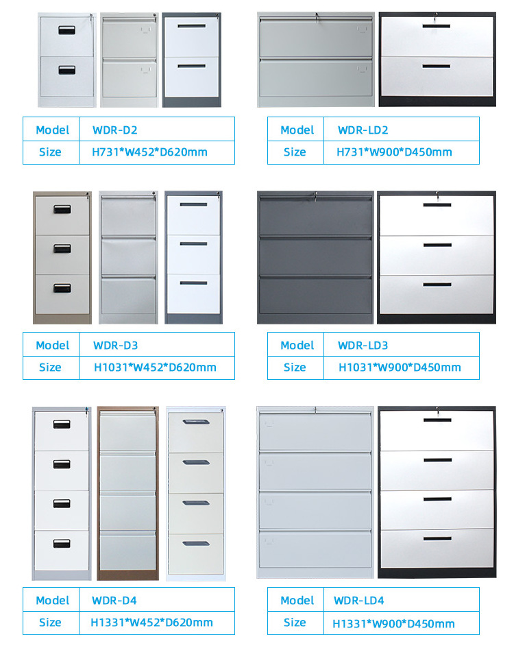 4 drawer metal filing cabinet high quality vertical steel storage cabinet modern vertical lateral filing cabinet