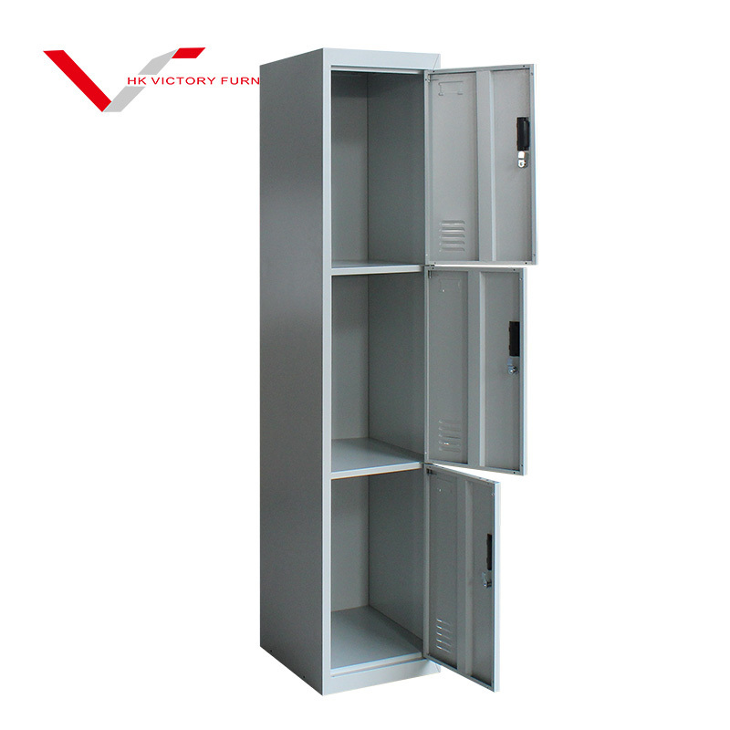 Multi-Purpose Customized 3 Door Key Locker Storage Cell Phone Metal Locker Gym Cabinet For Office Public Factory College cabinet