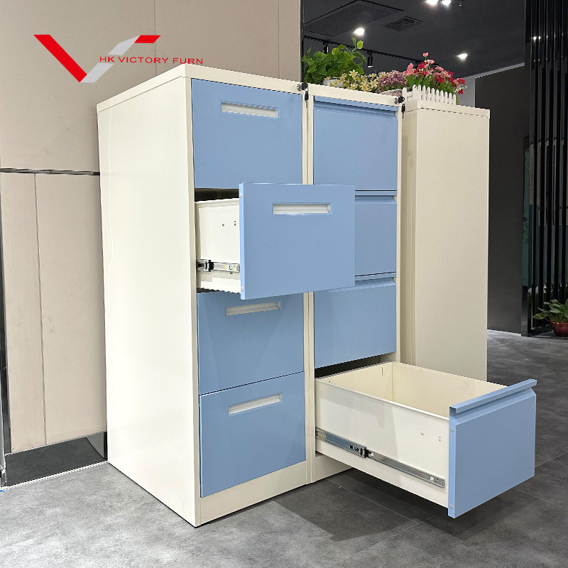 Office Drawer 4 Drawer Filing Cabinet knock down structure Vertical Metal Drawer Cabinet