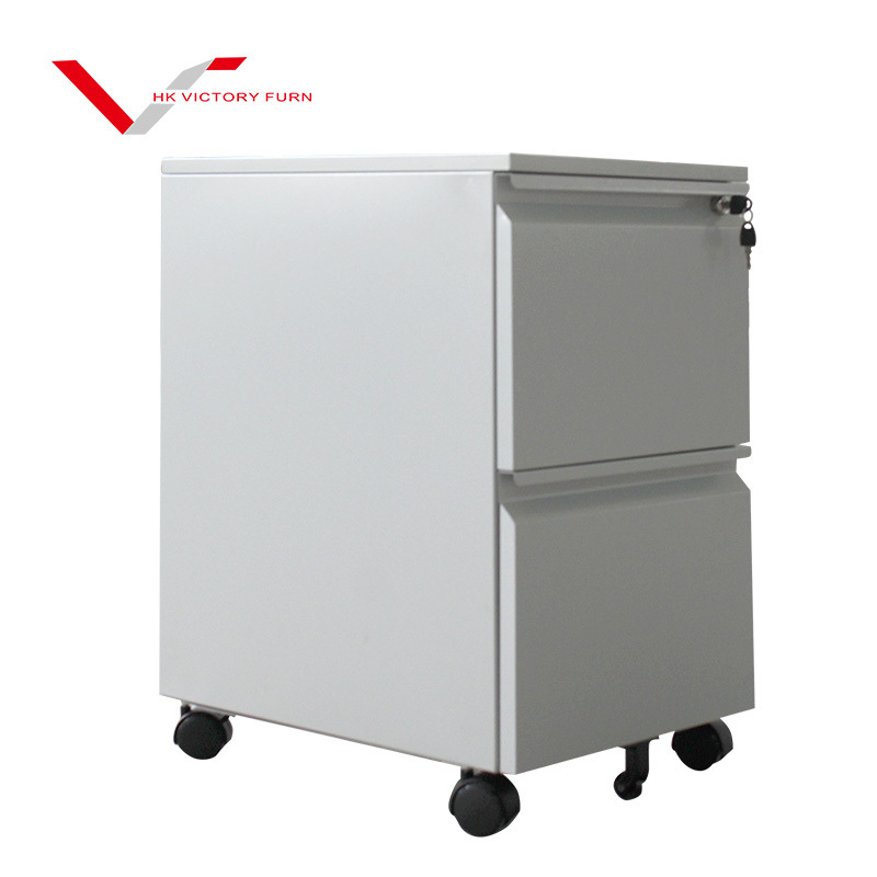 Office Mobile Pedestal Office Mobile Cabinet Metal Storage Cabinet Movable Filling Cabinet with 2 Drawer