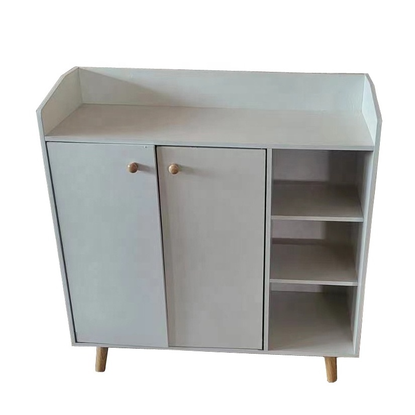 Hallway shoe cabinet wood 3 drawer wooden shoe storage cabinet white