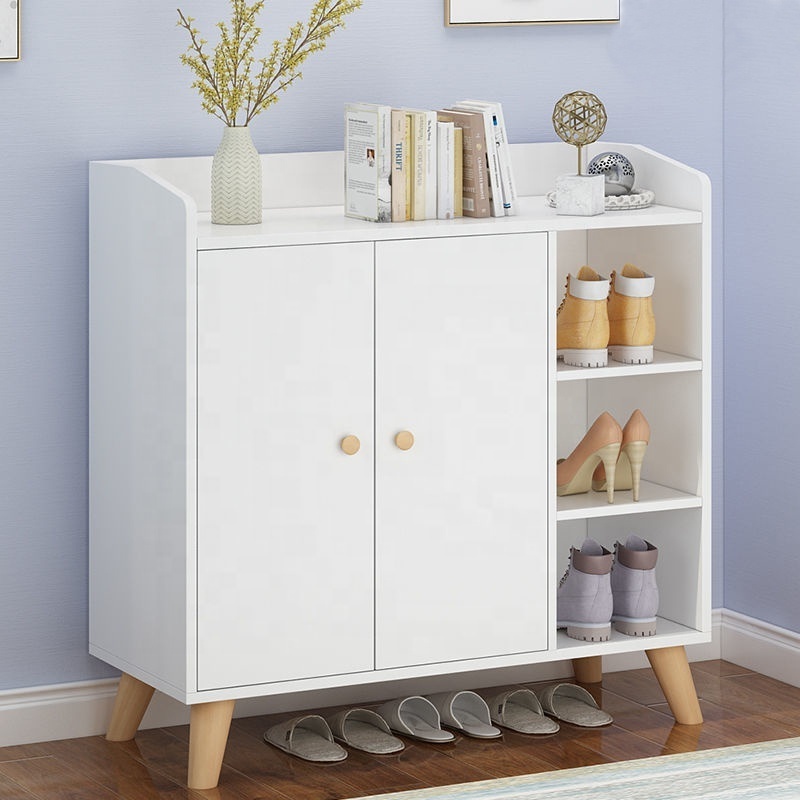 Hallway shoe cabinet wood 3 drawer wooden shoe storage cabinet white