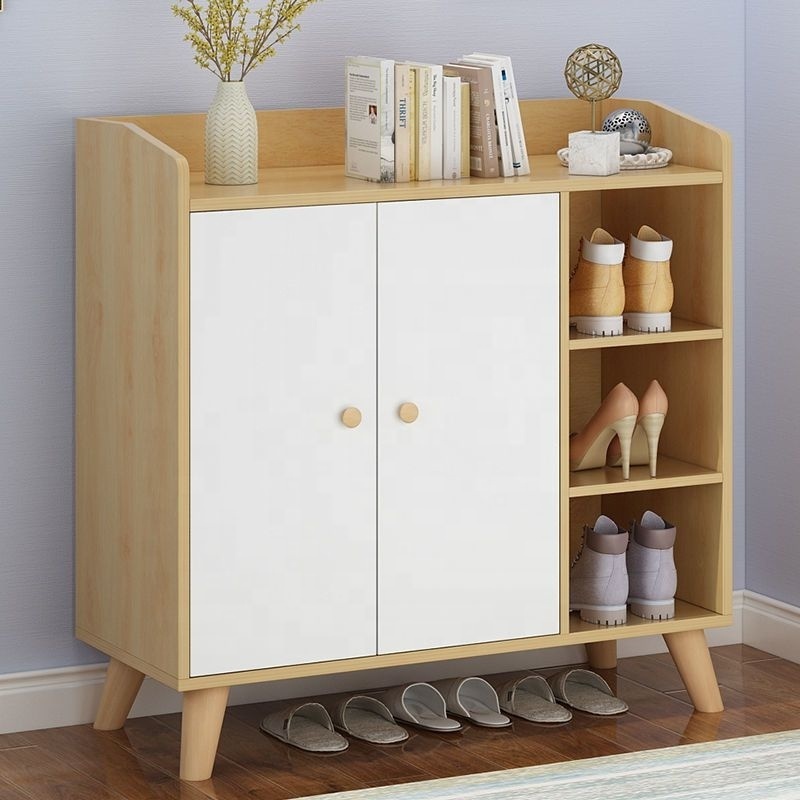 Hallway shoe cabinet wood 3 drawer wooden shoe storage cabinet white