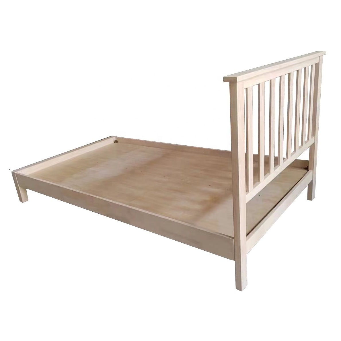 Classic Modern Solid Wood Bed Slat Support 1.5m Platform Wooden Single Bed Frame