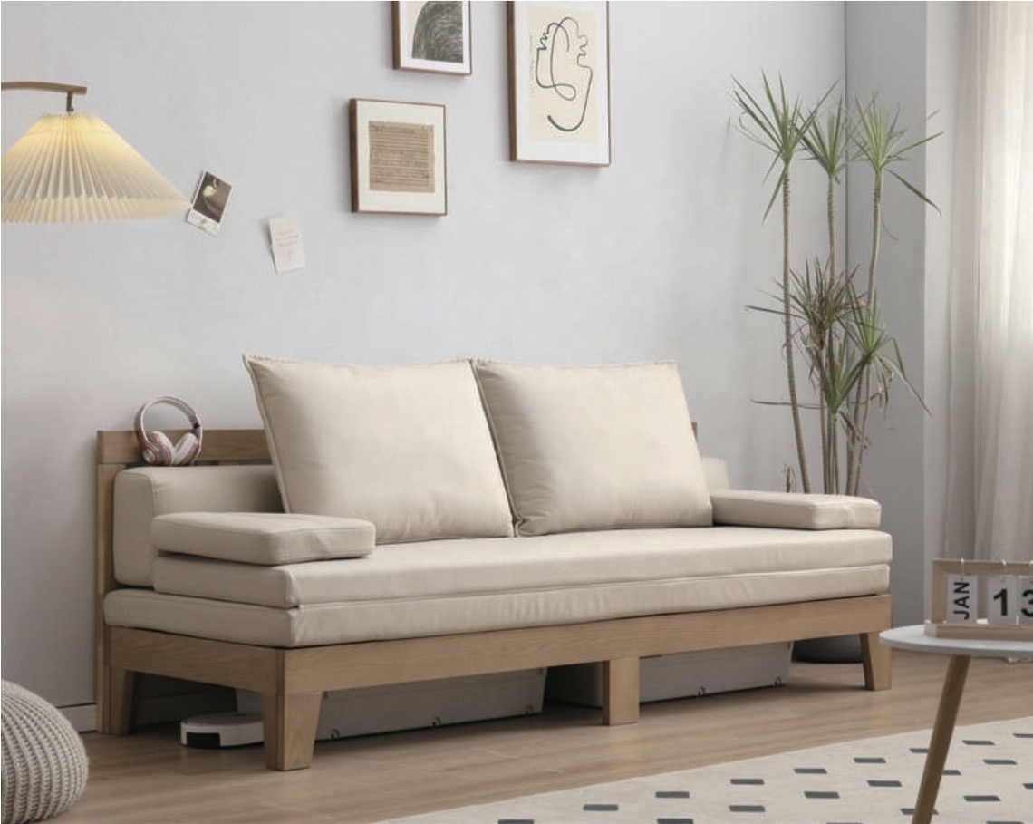 Modern extendable sofa set bed sofa and cozy small bed sofa cama with solid wood frame