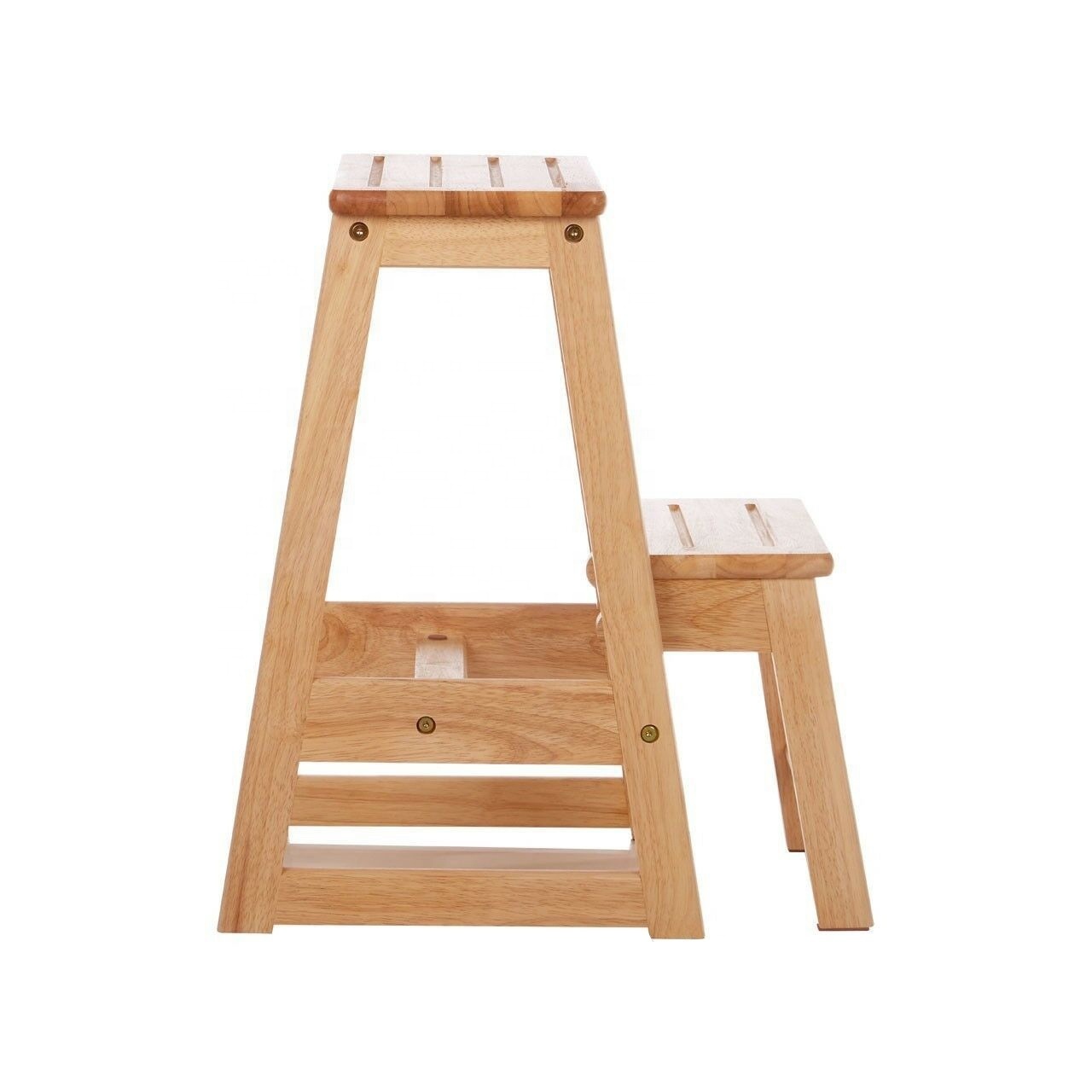 OEM children wood stool solid wooden ladder chair folding wooden step stool kitchen helper stool for toddlers