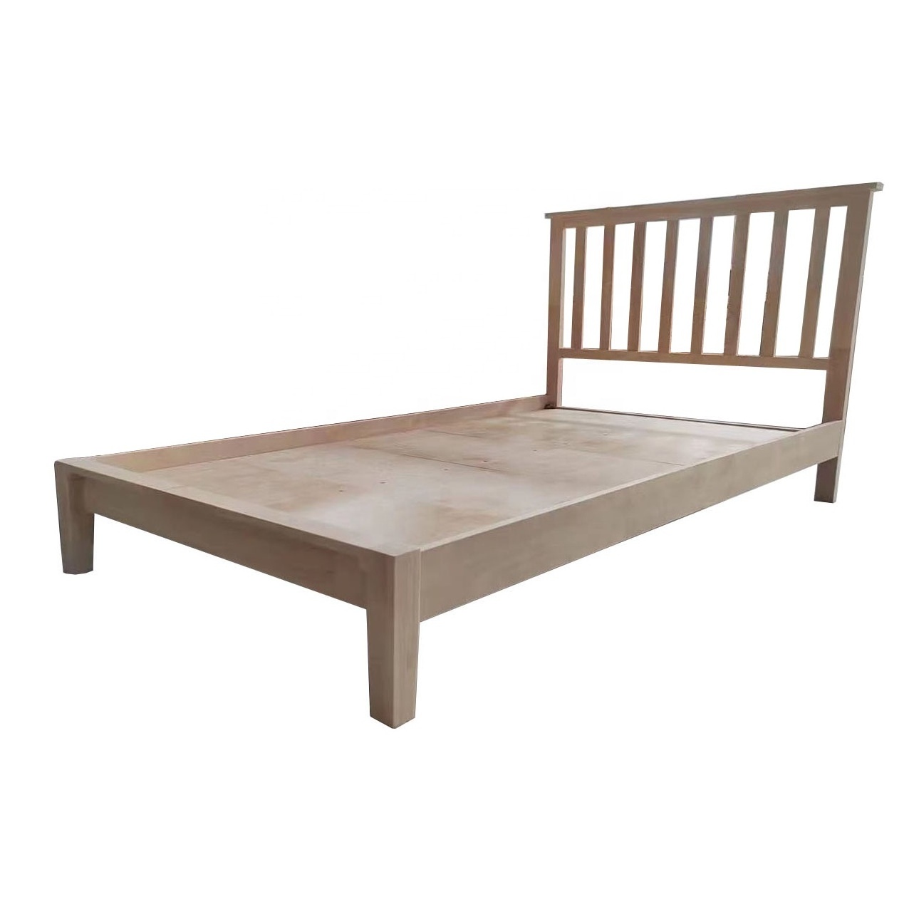 Classic Modern Solid Wood Bed Slat Support 1.5m Platform Wooden Single Bed Frame