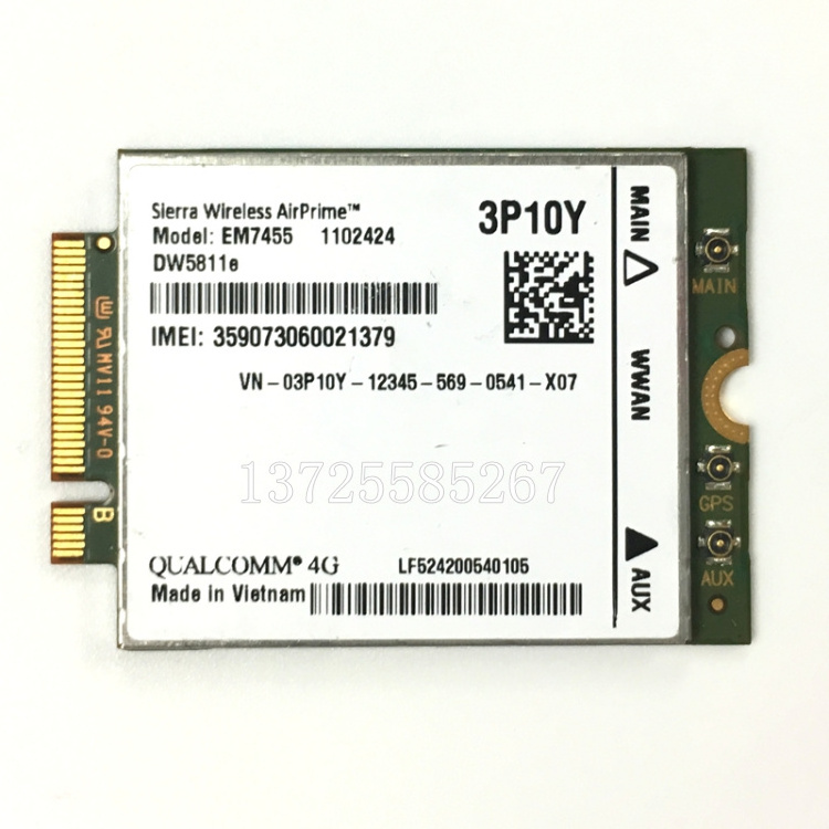 Sierra EM7455 DW5811e 4G LTE WWAN Card Module GOBI6000 3P10Y lte Module NGFF Quad-band HSDPA/UMTS/HSPA+ GPRS/EDGE/GPS