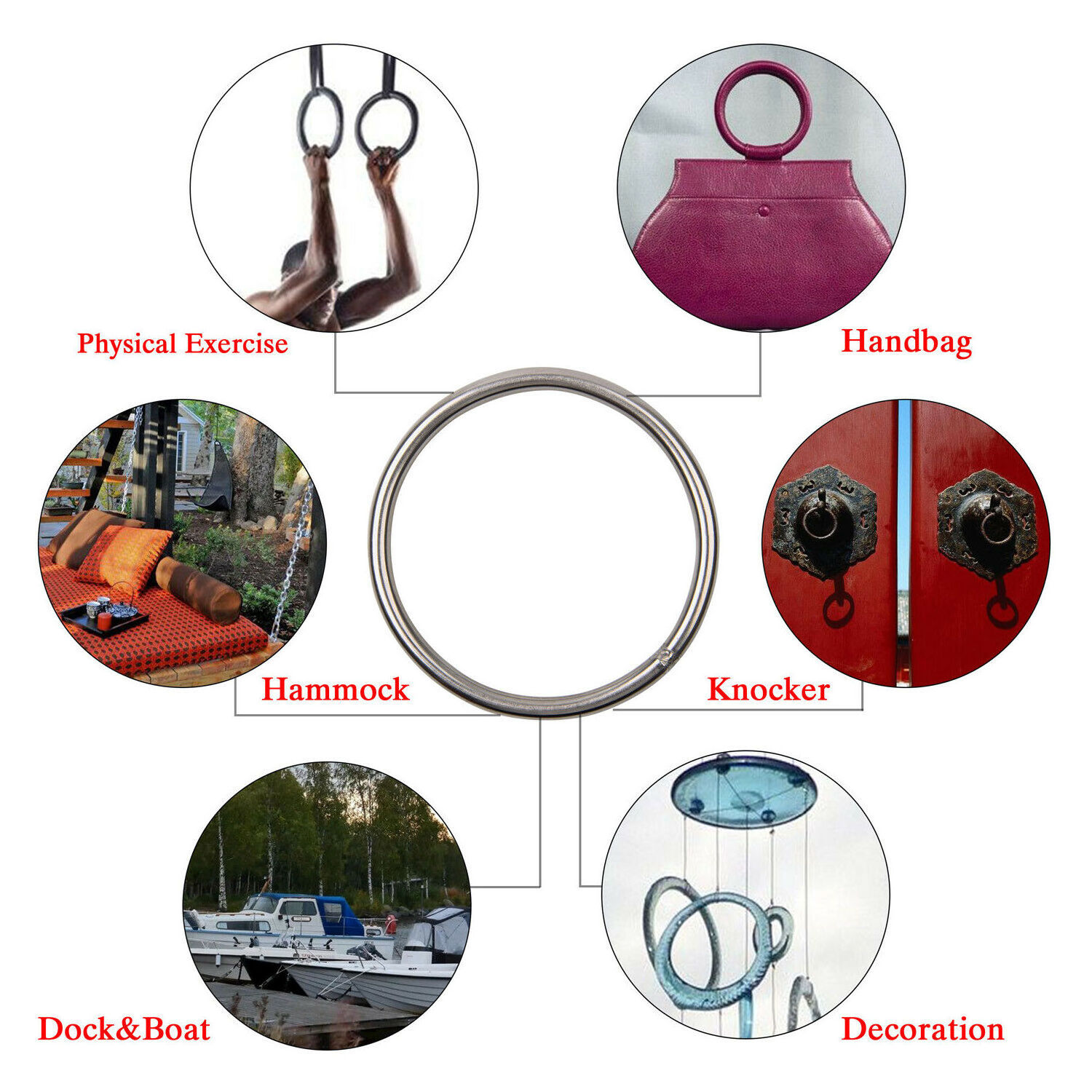 Marine Grade 316 Stainless Steel Welded Round Ring Rigging Hardware