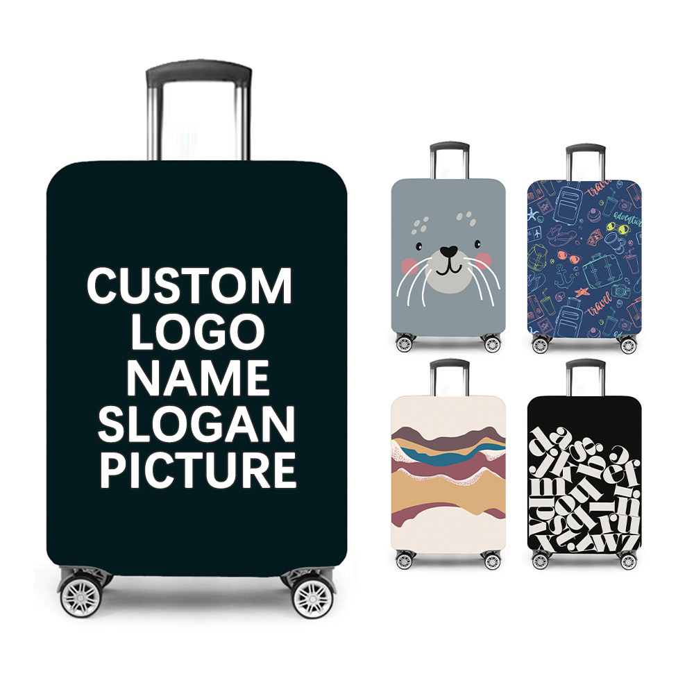 DIY Custom Logo Printed Spandex Stretch  Luggage Suitcase Cover for Travel