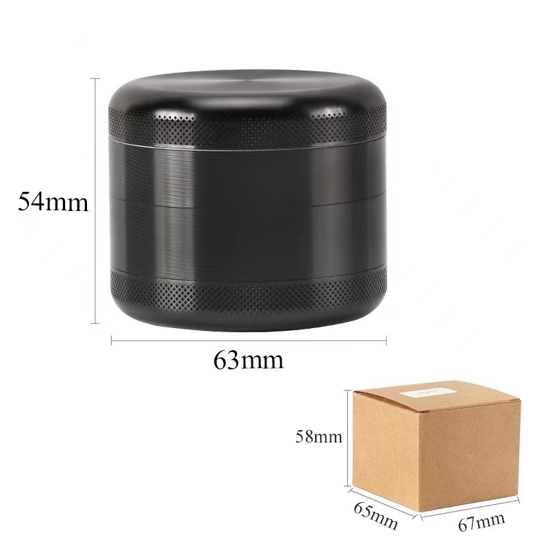 High Quality Matte Black Aluminum Zinc Alloy 2.5 Inch Herb Grinder