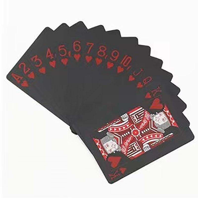 Customized Design Premium Printing Logo Playing Cards Poker Cards 100% Waterproof Black gold foil playing cards