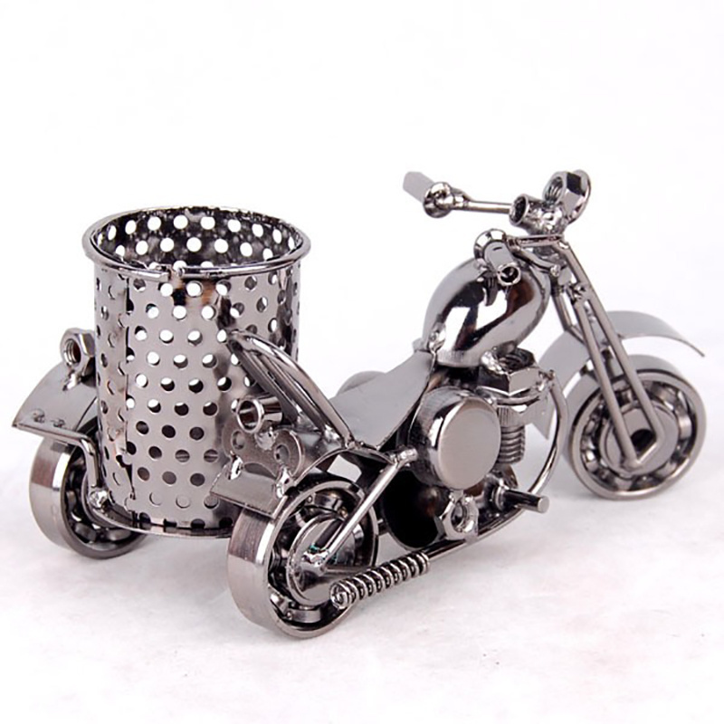 Creative motorcycle model pen holder iron metal material herb grinder cool style