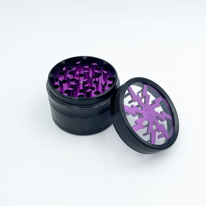 63mm herb grinder with free oem logo aluminum grinder herb cute pattern picture herb grinder lighting style