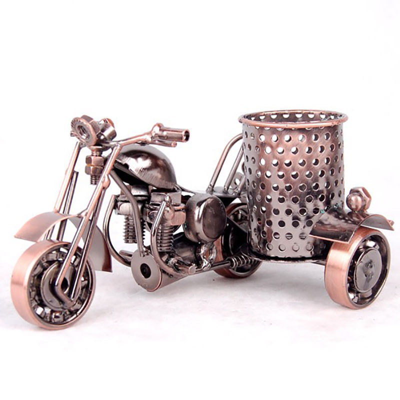 Creative motorcycle model pen holder iron metal material herb grinder cool style