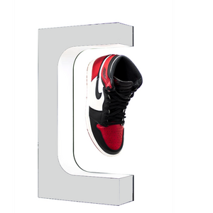 Factory Free Customize spining magnetic levitation floating shoes display stands acrylic rack case