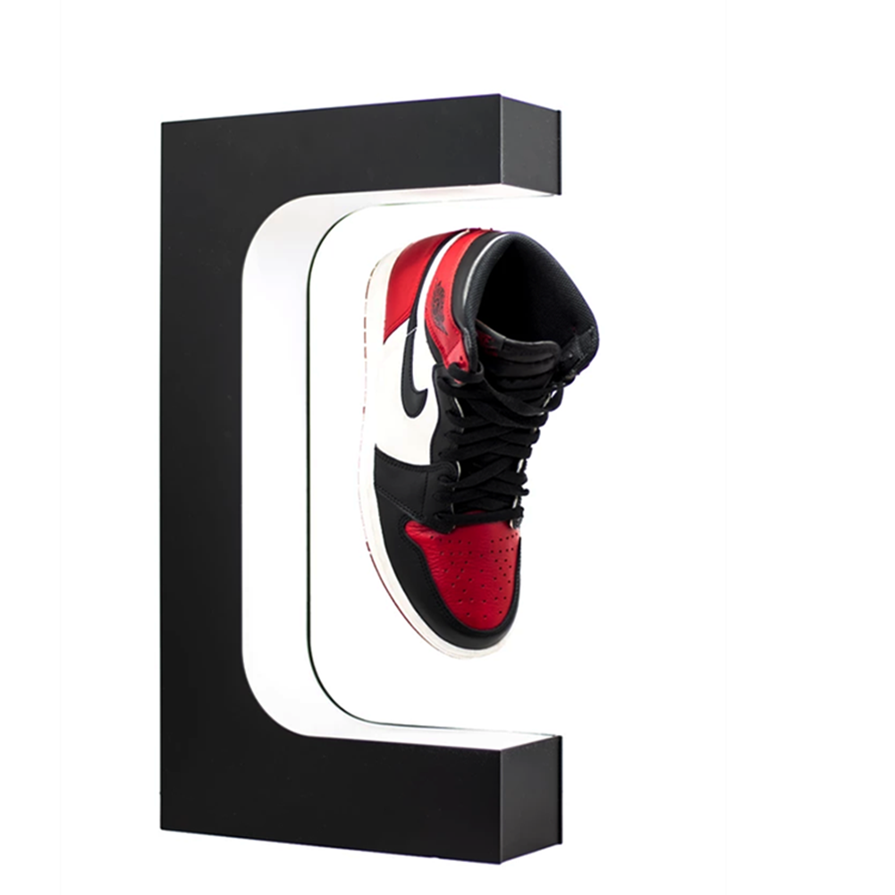 Acrylic rack self box case stand permanent support floater air shoes Magnetic Levitation Floating Shoe Display stand