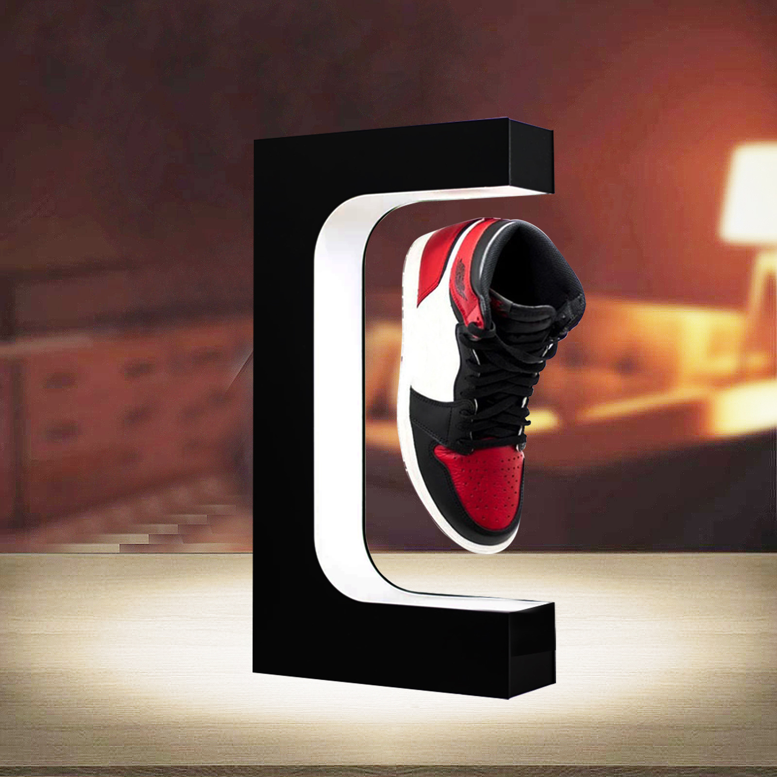 Perigon rotation magnetic floating shoe display rotating display stand magnetic levitation products