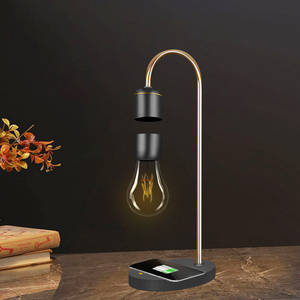 Chargeur levitation bulb LED light wood abs magnetique lampe en levite levitating lamp with wireless charger