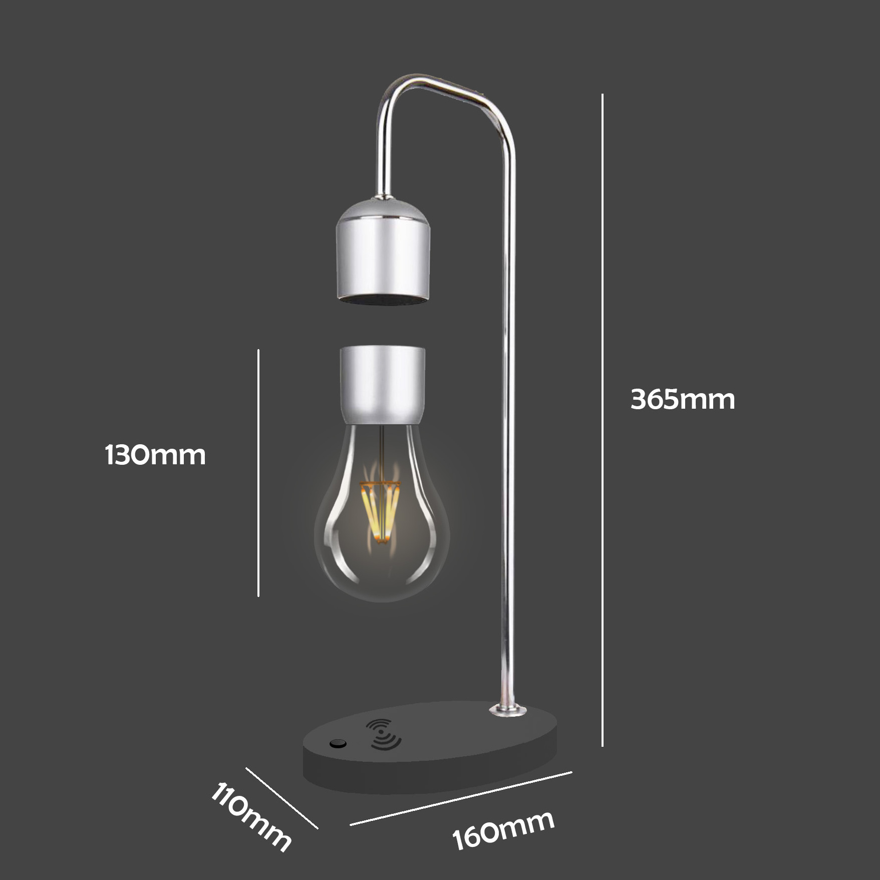 Floating switch lampe night bulb levitates suspended wireless charger vusum gleagle levitating planet moon lamp levitation