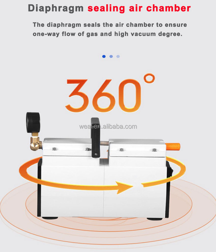 WEIAI Lab medical vacuum pump 60L/min Oilless Diaphragm Vacuum Pump Negative pressure oil free vacuum pump bomba de vacio