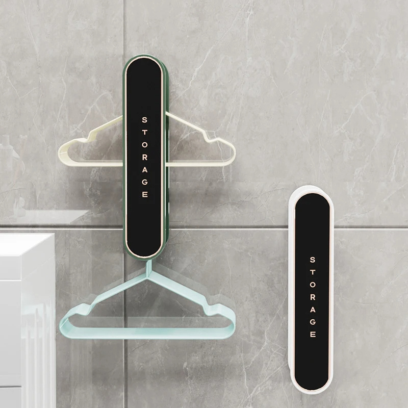 Household Storage Bathroom Balcony Hanger Storage Retractable Punch-Free Wall-Mounted Wall Shelves Hanger Storage Rack