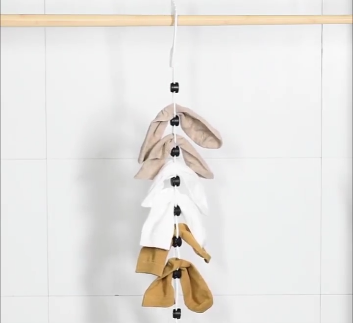 Socks Storage Organizer Adjustable Socks Drying Hanging Rope Home Portable Non-slip Socks Dry Hanger