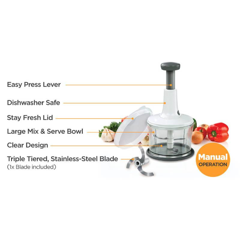 One-Touch Food Processor 5 Times Manual Hand Held Chopper Salad Spinner Cortador De Verduras Hand Press Vegetable Chopper