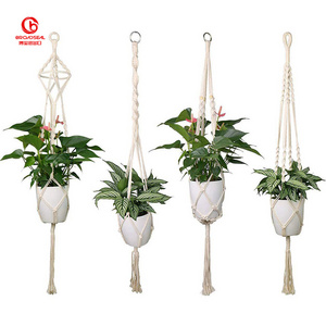 Macrame Plant Hangers Indoor Outdoor Hanging Planter Basket Jute Rope Flower Pot Holder Boho Hippie Style