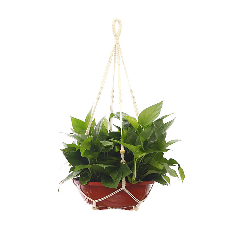 Macrame Plant Hangers Indoor Outdoor Hanging Planter Basket Jute Rope Flower Pot Holder Boho Hippie Style