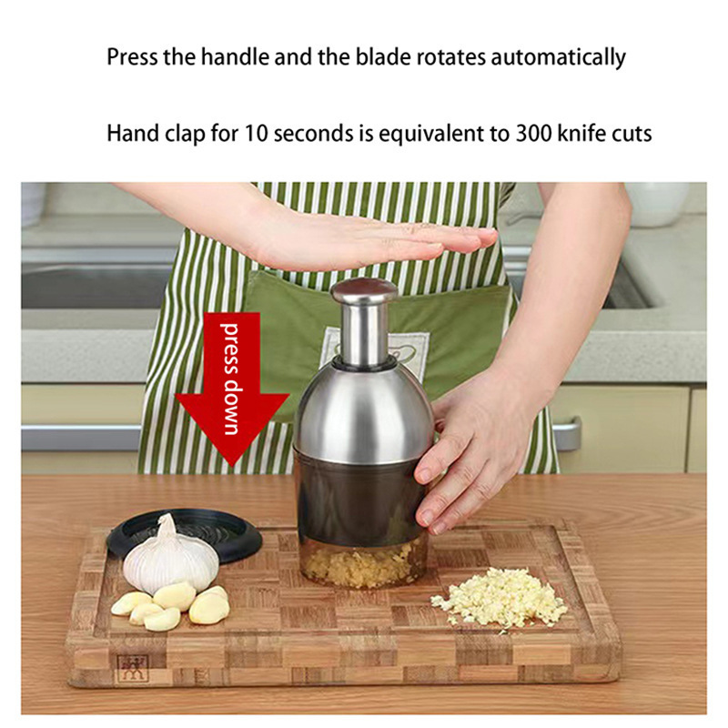 Multifunction Hand Press Food Cutter Garlic Onion Nuts Grinder Mincer Manual Fruit Vegetable Chopper