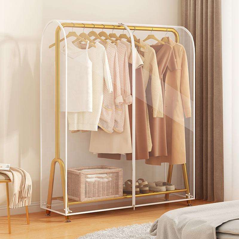 Clear Garment Rack Cover Dust-Proof Clothes Rack Cover Waterproof Clothes Dust Cover with 2 Durable Zipper