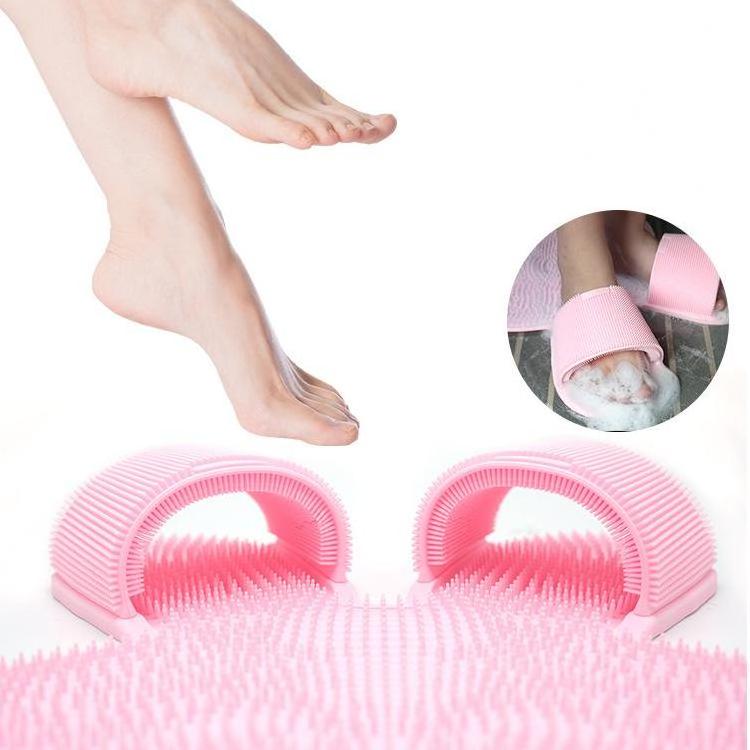 Foot Care Cleaner And Massager Remove Dead Skin Mat Cleaning Scrub Silicone Foot Brush with Non-Slip Suction Cups for Shower