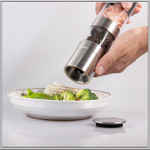 Stackable Manual Pepper Grinder Stainless Steel Seasoning Grinder Adjustment Ceramic Grinding Core Pepper Spices Mill