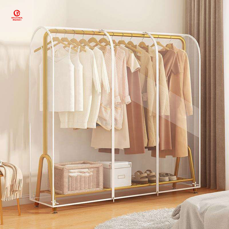 Clear Garment Rack Cover Dust-Proof Clothes Rack Cover Waterproof Clothes Dust Cover with 2 Durable Zipper