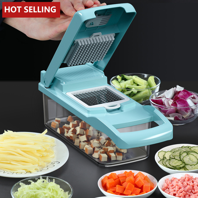 Kitchen 8 Blade Egg Slicer Onion Mincer Chopper Vegetable Chopper Slicer Cutter Dicer with Container