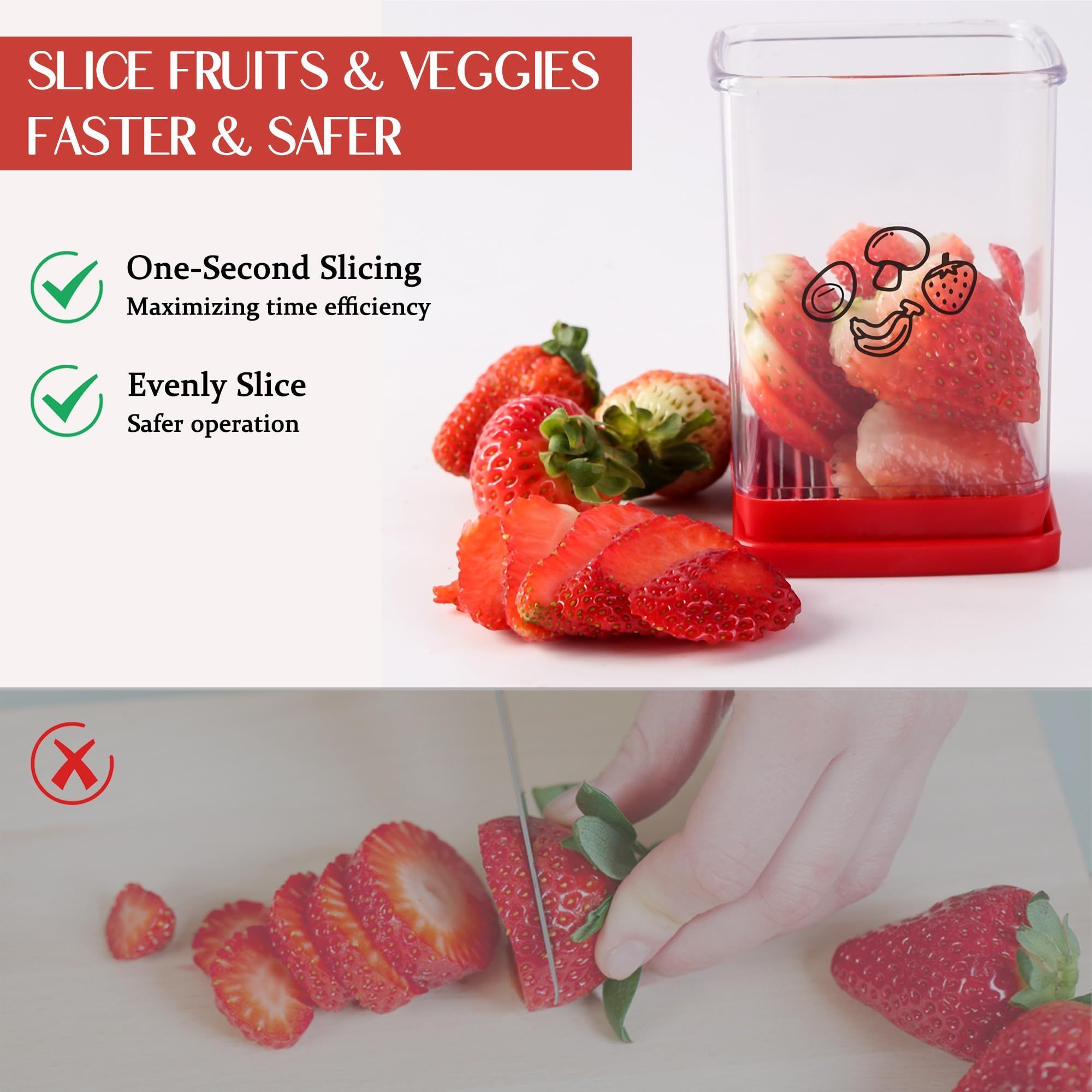 ABS and Stainless Steel Speed Slicer Cup with Push-Plate Home Kitchen Fruits and Vegetables Cup Slicer