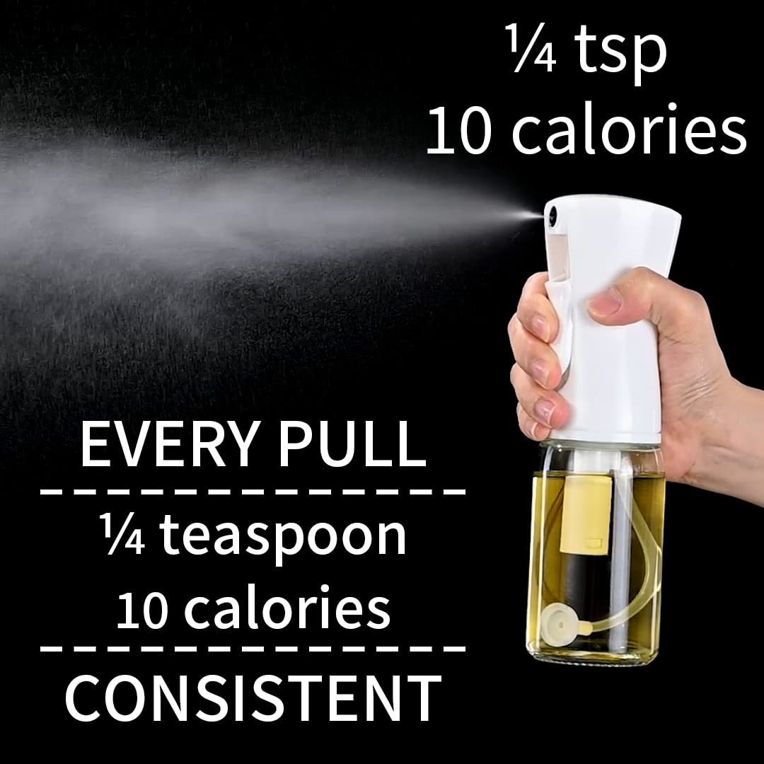 Kitchen Gadgets Multifunctional Oil Spray 200ml Glass Olive Oil Spray Bottle for Cooking