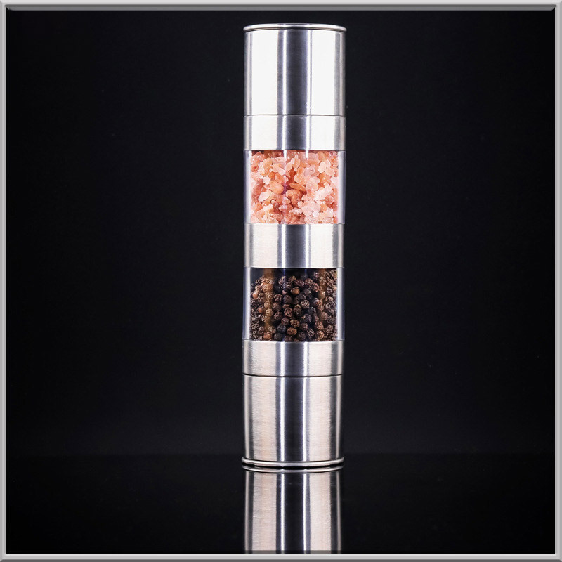 Stackable Manual Pepper Grinder Stainless Steel Seasoning Grinder Adjustment Ceramic Grinding Core Pepper Spices Mill