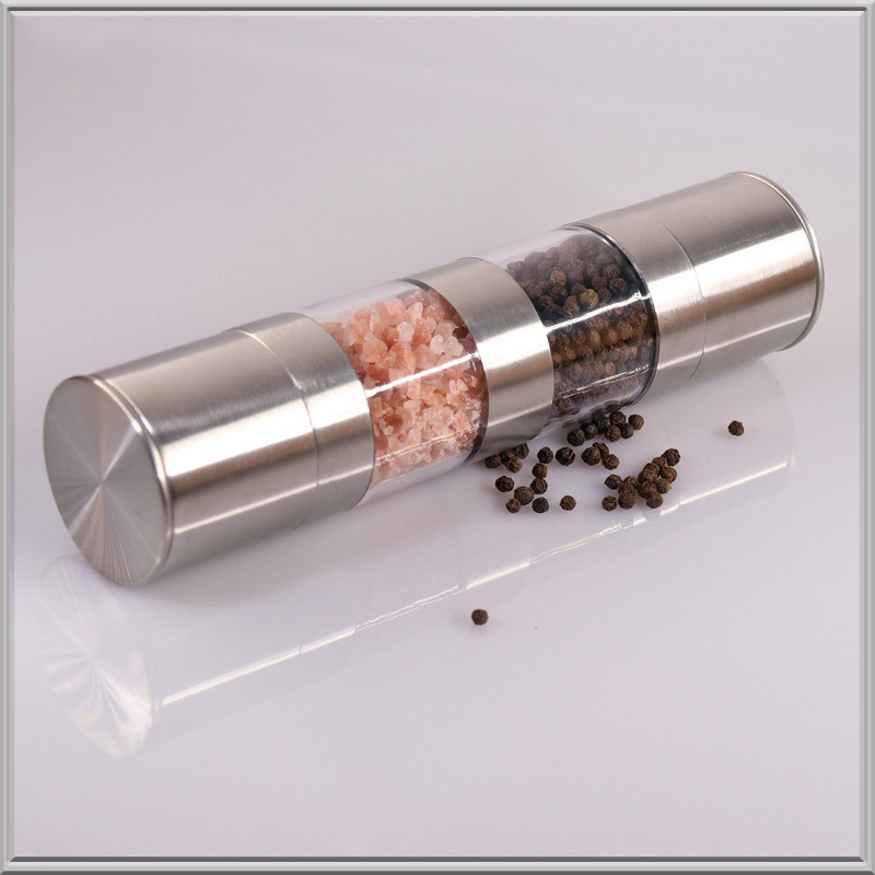 Stackable Manual Pepper Grinder Stainless Steel Seasoning Grinder Adjustment Ceramic Grinding Core Pepper Spices Mill