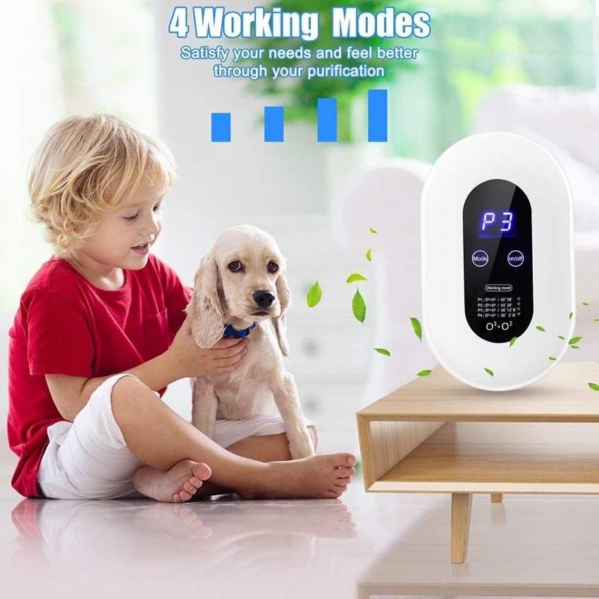 Air Purifier Deodorization Home Air Ionizers Deodorizer with 4 Modes Automatic Timing Function for Rooms Smoke Pet