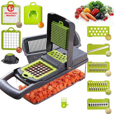 Kitchen Tools Multi 12 In 1 Manual Mandoline Fruit Vegetable Cutter Onion Dicer Veggie Slicer Vegetable Chopper