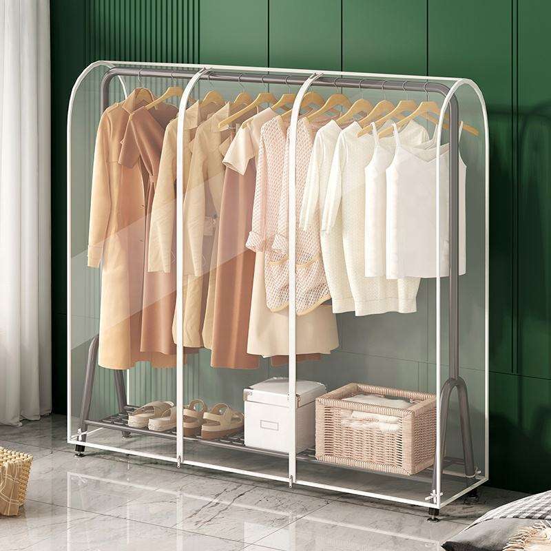 Clear Garment Rack Cover Dust-Proof Clothes Rack Cover Waterproof Clothes Dust Cover with 2 Durable Zipper