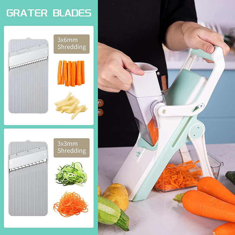 Manual Mandoline Slicer Vegetable Cutter Julienne Safe Food Julienne + Slicer Adjustable Thickness Grater Slicer for Kitchen