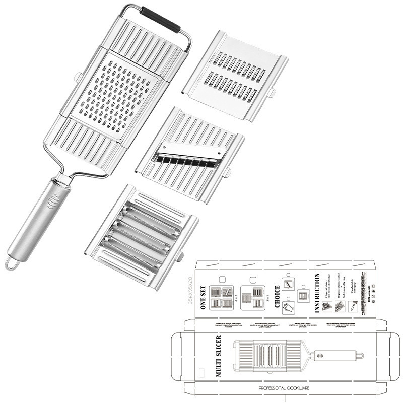 Multifunctional Vegetable Slicer Stainless Steel Cheese Grater for Kitchen Hand-held Shredder Cutter Grater Slicer