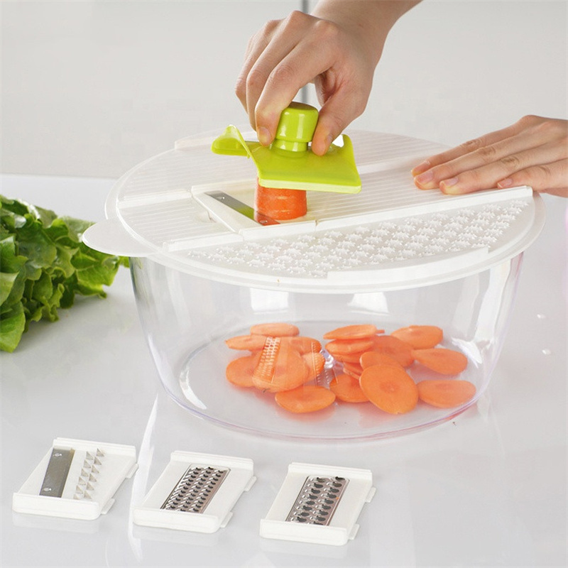 7 in 1 Multi Kitchen 4L Salad Set Hand Vegetable Grater Slicer Vegetable Dryer Salad Spinner