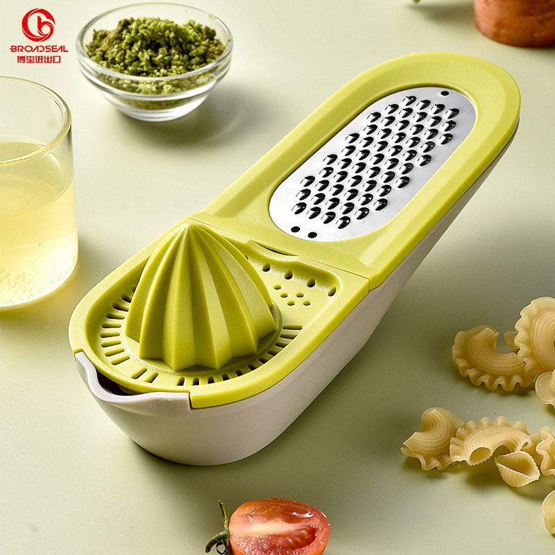 Olive Green Food Cutter Grater Juicer Container 3 in 1 Vegetable Cutter Vegetable Chopper Quick Push Food Chopper