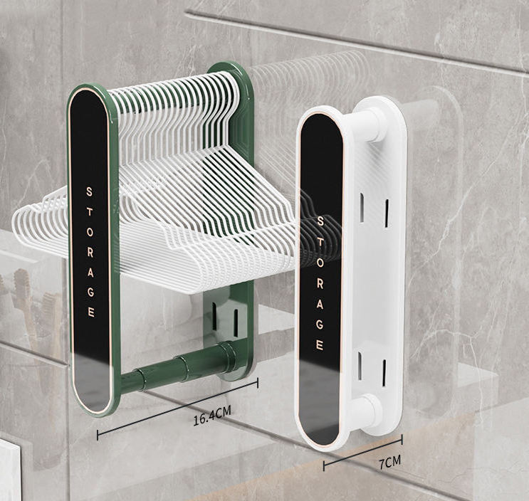 Household Storage Bathroom Balcony Hanger Storage Retractable Punch-Free Wall-Mounted Wall Shelves Hanger Storage Rack